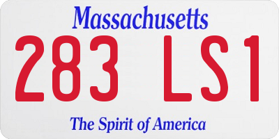 MA license plate 283LS1
