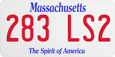 MA license plate 283LS2