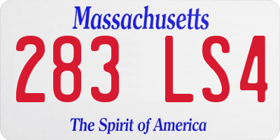 MA license plate 283LS4