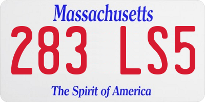 MA license plate 283LS5