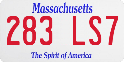 MA license plate 283LS7
