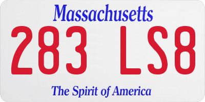 MA license plate 283LS8