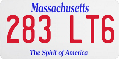 MA license plate 283LT6