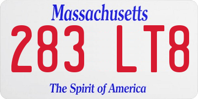 MA license plate 283LT8