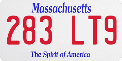 MA license plate 283LT9