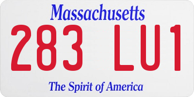 MA license plate 283LU1