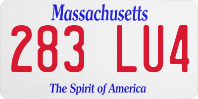 MA license plate 283LU4