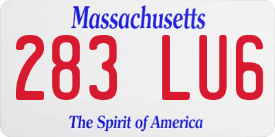 MA license plate 283LU6