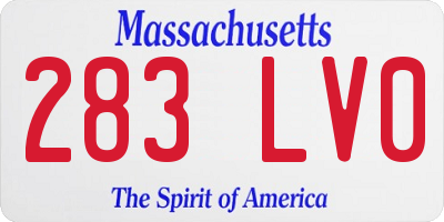 MA license plate 283LV0