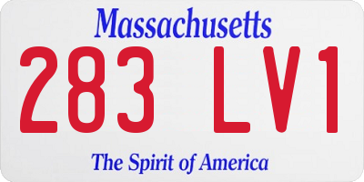MA license plate 283LV1