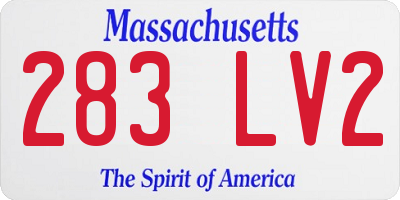 MA license plate 283LV2