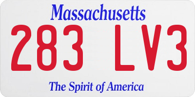 MA license plate 283LV3