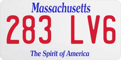 MA license plate 283LV6