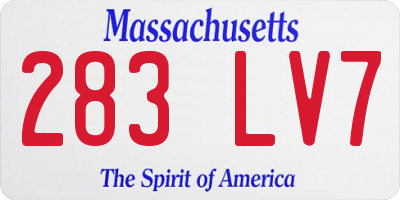MA license plate 283LV7
