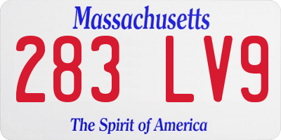 MA license plate 283LV9