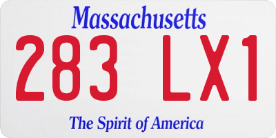 MA license plate 283LX1