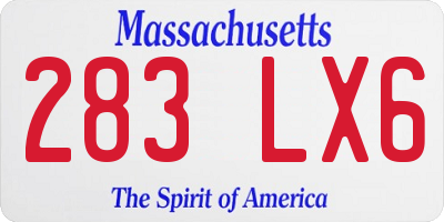 MA license plate 283LX6