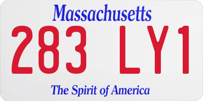 MA license plate 283LY1