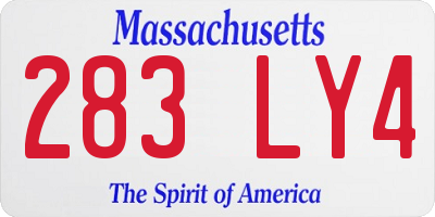 MA license plate 283LY4