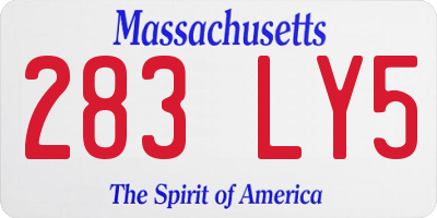 MA license plate 283LY5
