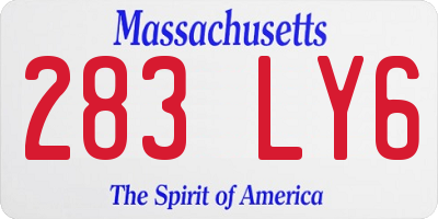 MA license plate 283LY6