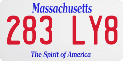 MA license plate 283LY8