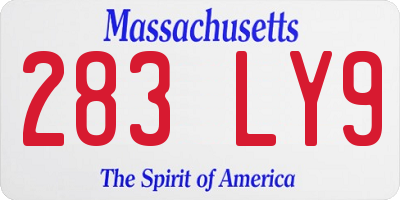 MA license plate 283LY9