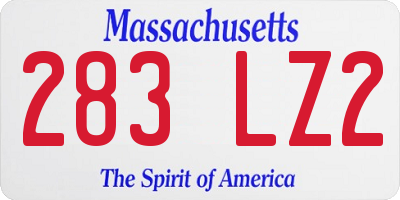 MA license plate 283LZ2