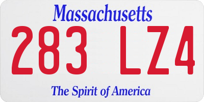 MA license plate 283LZ4