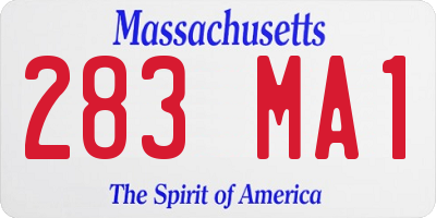 MA license plate 283MA1