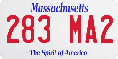 MA license plate 283MA2