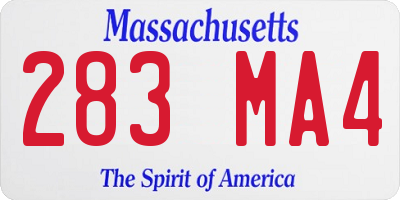 MA license plate 283MA4