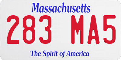 MA license plate 283MA5