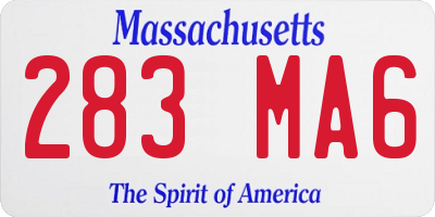 MA license plate 283MA6