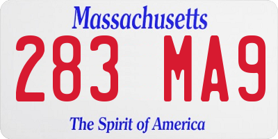 MA license plate 283MA9