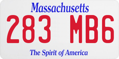 MA license plate 283MB6