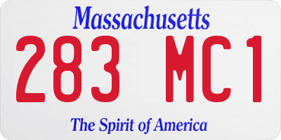 MA license plate 283MC1