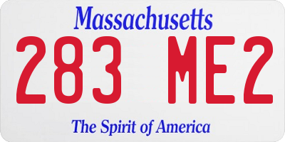 MA license plate 283ME2