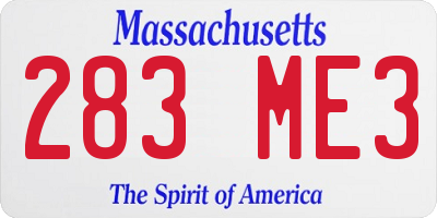 MA license plate 283ME3