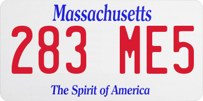 MA license plate 283ME5