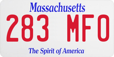 MA license plate 283MF0