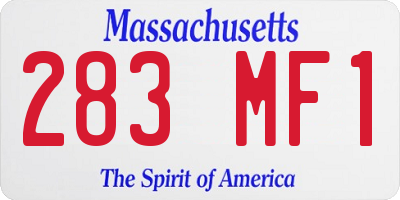 MA license plate 283MF1