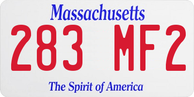 MA license plate 283MF2