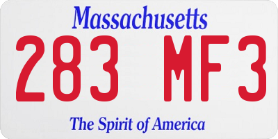 MA license plate 283MF3