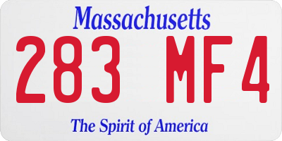 MA license plate 283MF4