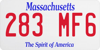 MA license plate 283MF6