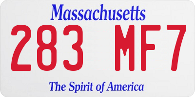 MA license plate 283MF7