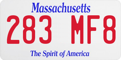 MA license plate 283MF8