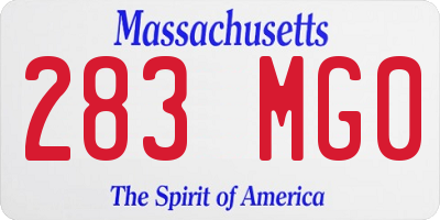 MA license plate 283MG0