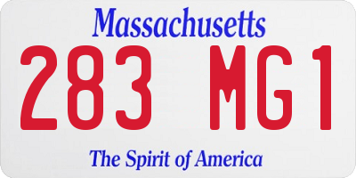 MA license plate 283MG1